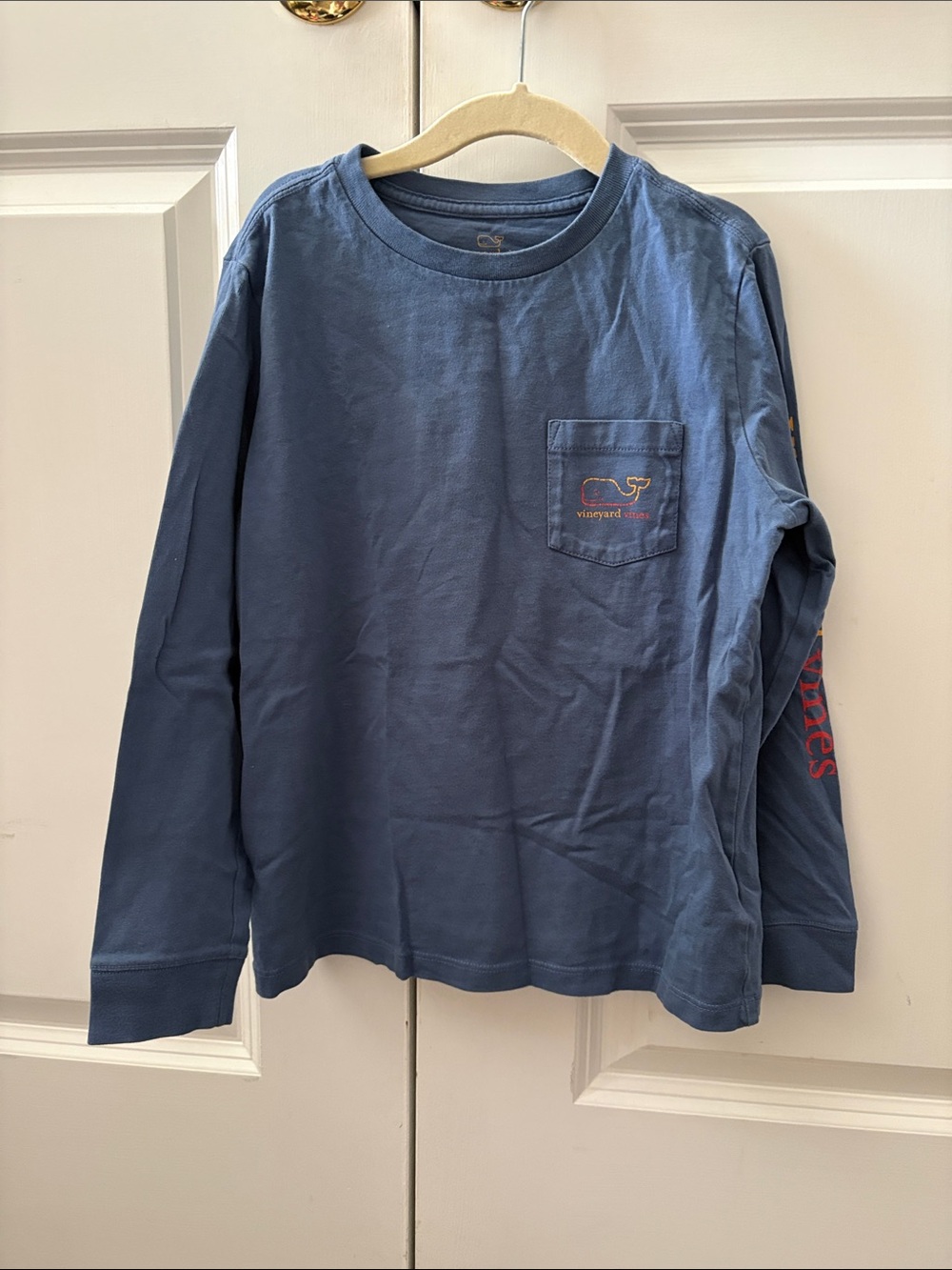 Vineyard Vines Slate Blue Long-Sleeve Pocket Tee